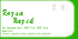 rozsa mazik business card